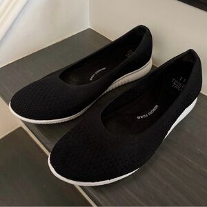 Time And Tru Women's Black Knit Memory Foam Slip-On Comfort Flats Size 11